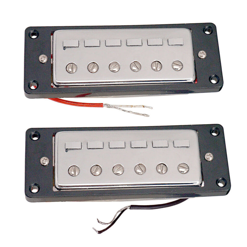 Mini Humbucker 6 String Electric Bass Bridge Neck Pickups w/ Mounting Ring