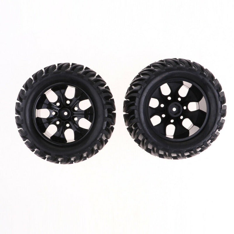 4Pcs 12mm Hub Wheel Rim & Rubber Tire Tyres for 1:10 RC Monster Truck Truggy