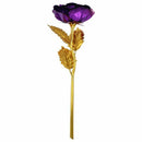 Rose Valentine's Day Gift Golden Rose Flower with Little Bear Purple