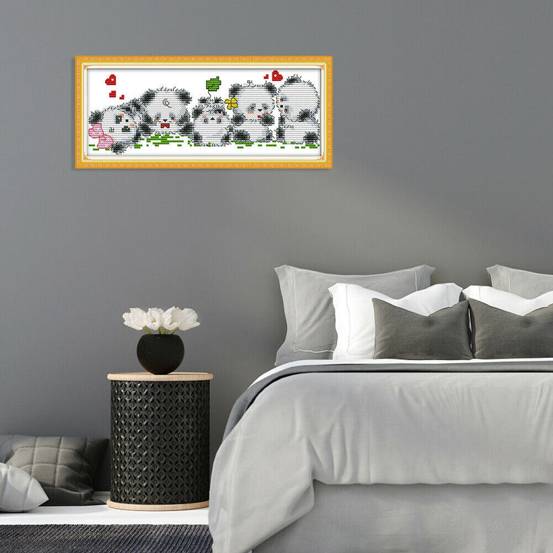 14CT Stamped Cartoon Embroidery Canvas Cross Stitch Craft (K923 Cute Bear)