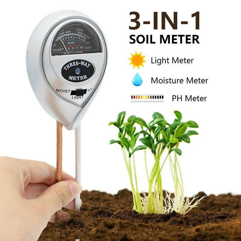 Soil Moisture Meter - 3 In 1 Soil Test Kit Gardening Tools For Ph, Light &