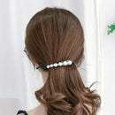 Black White Pearls Bow Banana Hair Clip Diamond Ponytail Holder Hair Clip