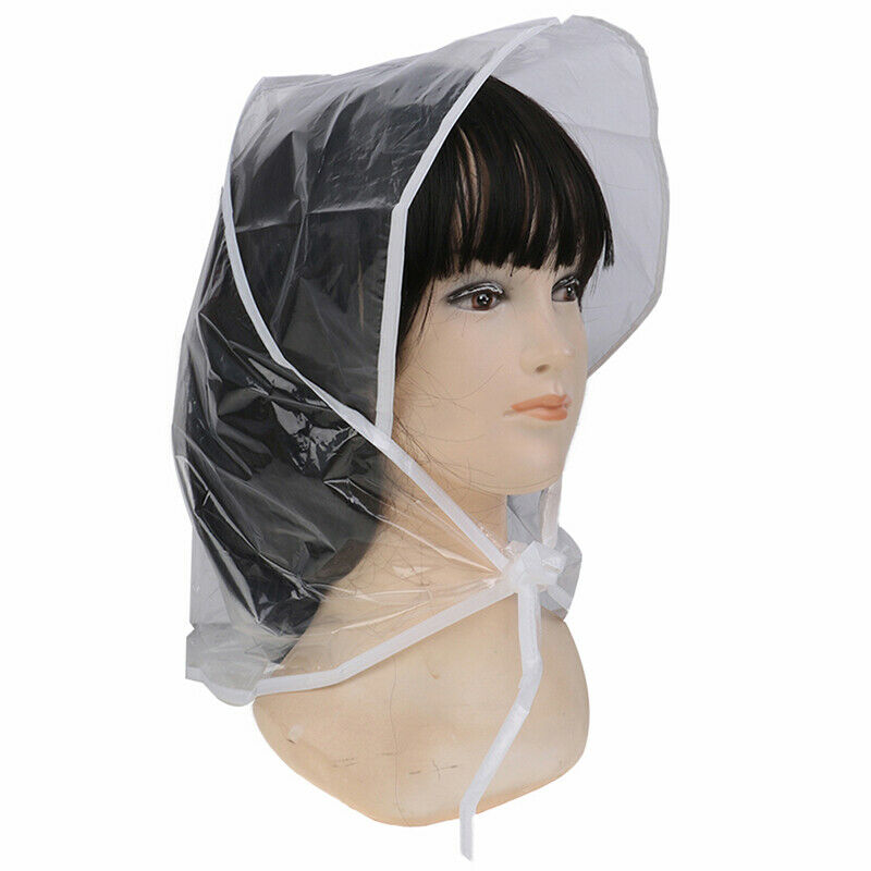 1Pcs Protect Hairstyle Rain Hat Plastic Bonnet for Women and Lady Cl ME