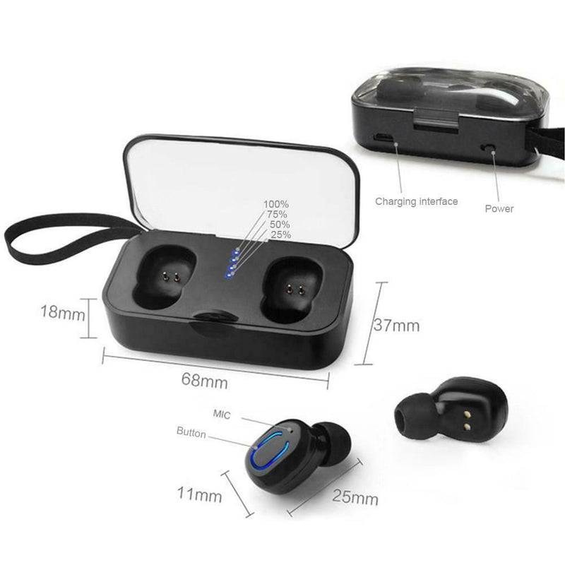 T18S Mini TWS Wireless Bluetooth Earphone In-Ear Earbuds with Charging Box A