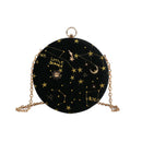 Starry Sky Circular Fashion Suede Shoulder Bag Chain Belt Women'S Crossbody D1R3
