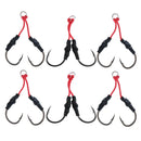 6Pcs Dual Assist Hook With PE Line Braid Assist Cords Deep Sea Fishing