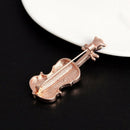 Fashion Violin Brooches For Women Crystal Instruments Lapel Brooch Pins Fem L5F8