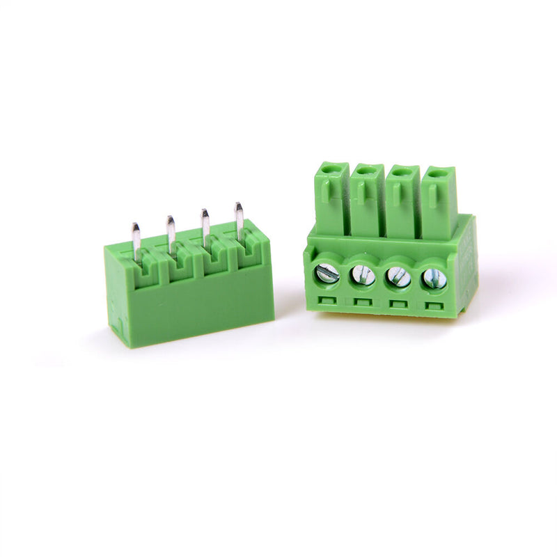 10X 2EDG 4Pin Plug-in Screw Terminal Block Connector 3.81mm Pitch Right Angle Gn