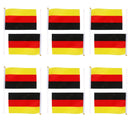 Germany Flag German National Flags Hand Waving Flag Banner with Poles 12Pcs