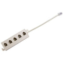 Beige RJ11 6P4C Male Plug to 5 Ports 6P2C Female Socket Phone Line Splitter