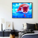 Red Cat 5D Round Diamond Painting Embroidery DIY Cross Stitch Home Decor