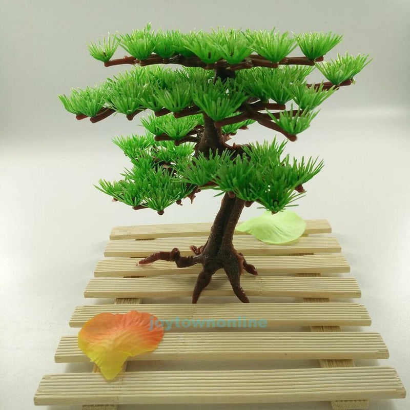 Artificial Plastic Pine Tree Aquarium Fish Tank Rockery Bonsai Ornament Decor