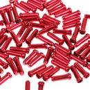 100pc Aluminum Bike Bicycle Brake Shifter Inner Cable Tip Wire End Cap Red