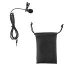 Wired 3.5mm Lavalier Clip On Microphone Condenser Mic with Carry Bag for Audio