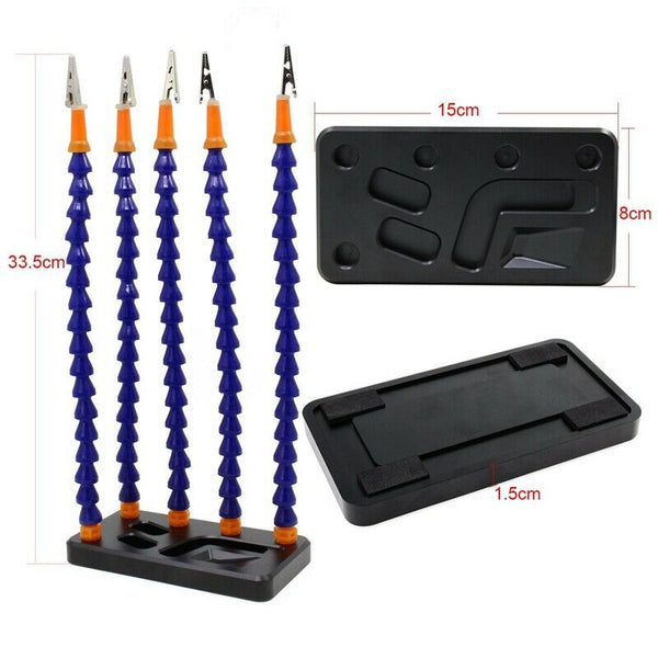 Five Arms Helping Hands Soldering Station Third Hands Non-Slip Aluminum Bas Z4A5