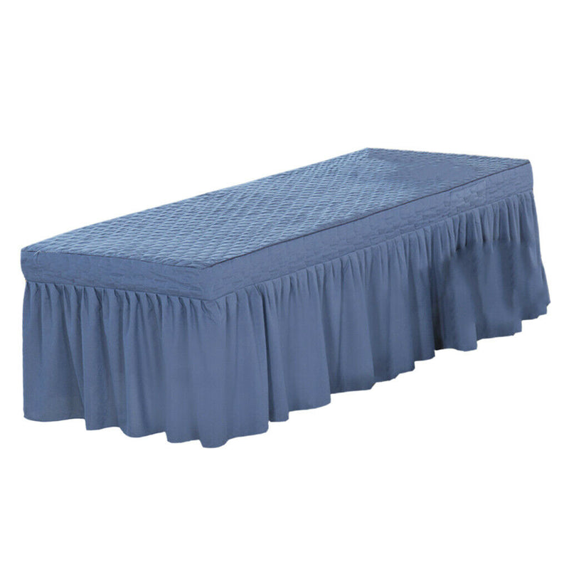 Massage Table Skirt Beauty Bed Cover Valance Sheet  Blue Ash