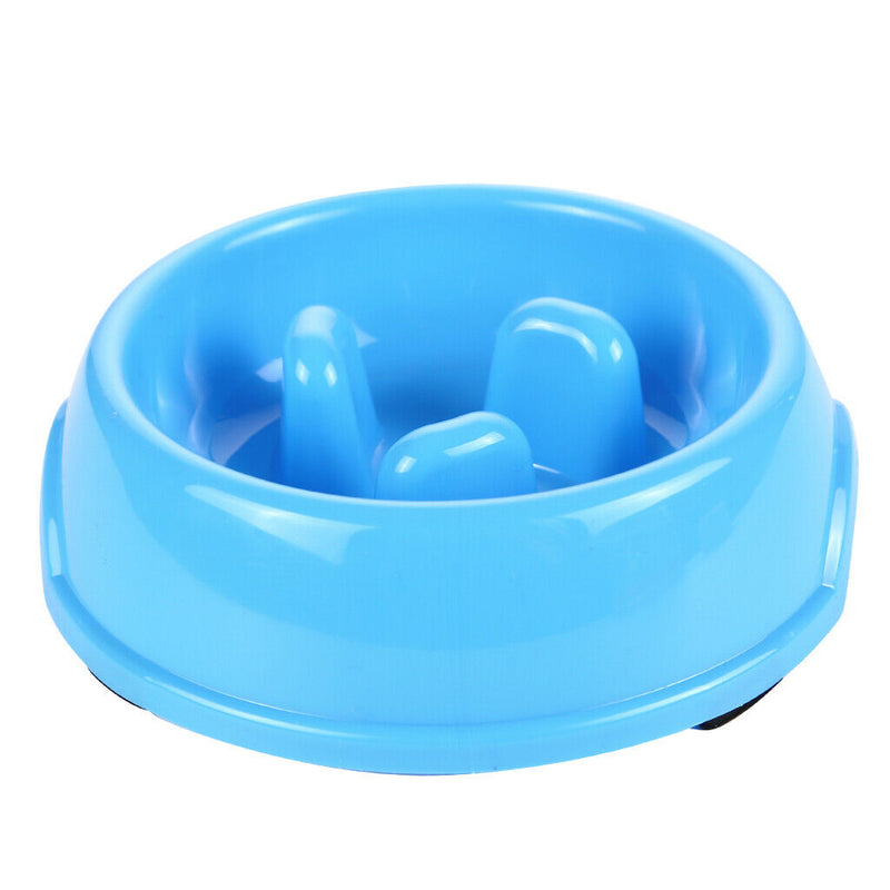 Interactive Dog Slow Feeder Anti-gulping Bowl Non Slip Food Maze--Blue