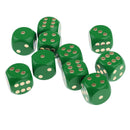 Set of 10 Wooden D6 Dice 3cm Gaming Dice for D&D RPG Accessories Green