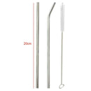 8pcs Stainless Steel Washable Metal Drinking Straws Bent Juice Straw +2 Brushes