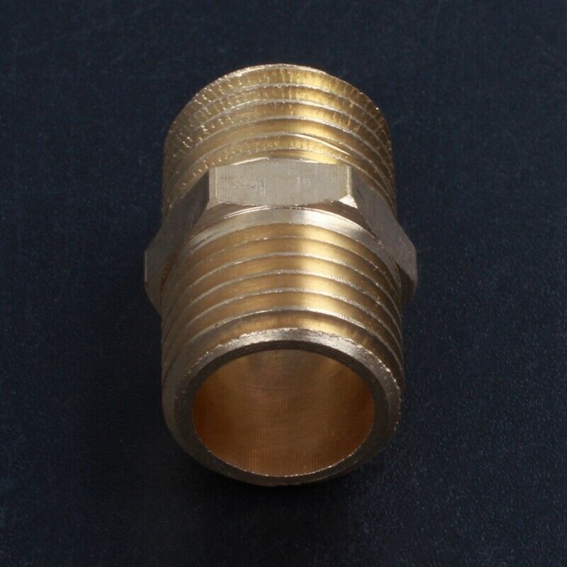 Solid Brass 1/4" PT Male Thread Water Hose Pipe Straight Connector