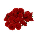 50Pcs Artificial Rose Silk Flower Heads Wedding Headwear Corsage Decor Red