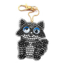 1pcs DIY Keychain Hand Made Diamond Painting Full Drill Pendant (Raccoon)