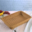 Light brown simple fashion hand-woven storage basket rattan food fruit bask