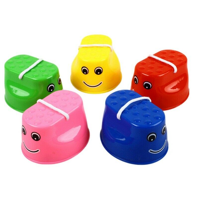 1 Pair Kids Funny Plastic Walk Stilt Jump Outdoor Fun Sports Balance Traini W2W4