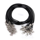 20 Pcs Black Wax line String Chain Cord For Necklace With Clasp (Black)