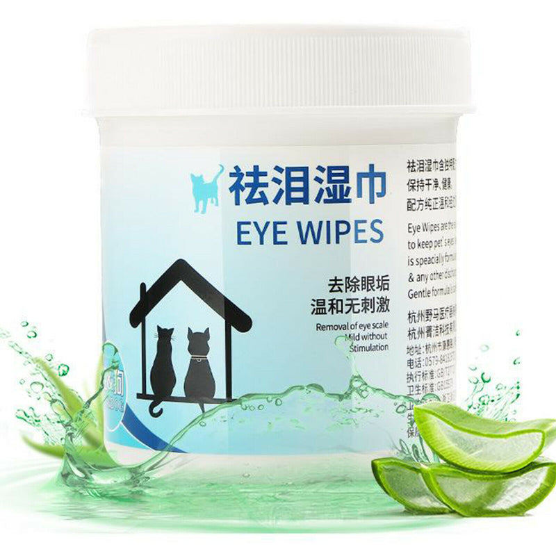 100Pieces Dogs Cat Eye Tear Stain Remover Natural Pet Gentle Clean Wipes