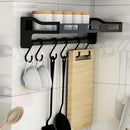 Kitchen Rack Space Aluminum Drain with Hook Seasoning Bottle Storage Shelf