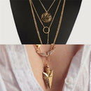 Creative Summer Style Necklace Women Multilayer Irregular Alloy Pendant Chai 3C