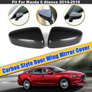Car Carbon Fiber Rear View Mirror Cover Trim Fit for Mazda 6 Atenza 2014 20