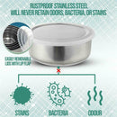 5PC Stainless Steel Round Sealed Crisper Fresh Bowls Food Beans Storage Bowl Box
