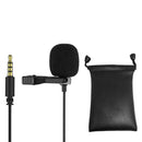 Clip-on Collar Tie Microphone Mobile Phone Recording Lavalier Mic (1.5m)