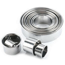 14Pcs/Set Round Cookie Biscuit Cutter Set Stainless Steel Mousse Cake Ring