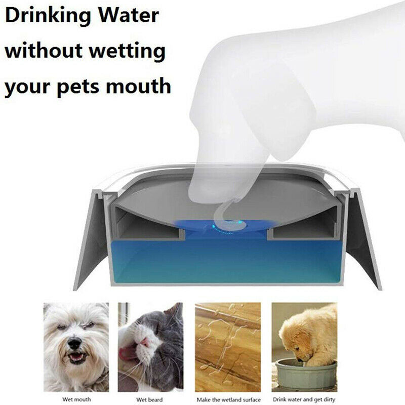 e els pet Dog Bowl Dog Water Bowl No-Spill Pet Water Bowl Slow Water Feeder I9J2