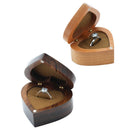 Love Heart Shape Walnut Wooden Ring Box Solid Wood Decorative Jewellery StorN2R5