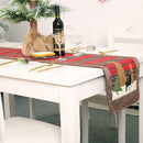 180cm Christmas Elk Small Tree Pattern Table Mats Creative Plaid Tablecloth