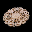 Rubber wood Carved Long Applique Unpainted Flower Walls Cabinets Door Decor