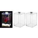 2pcs Acrylic Clear Aquarium Tropical Sea Aquatic Rumble   Small LED Tank