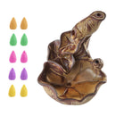 Ceramic Backflow Incense Burner Cones Lotus Leaf Fragrant Smog Home Decor