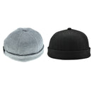 2 Pieces Unisex Men Fashion Docker Retro Cap Skullcap Beanie Grey Black Hats