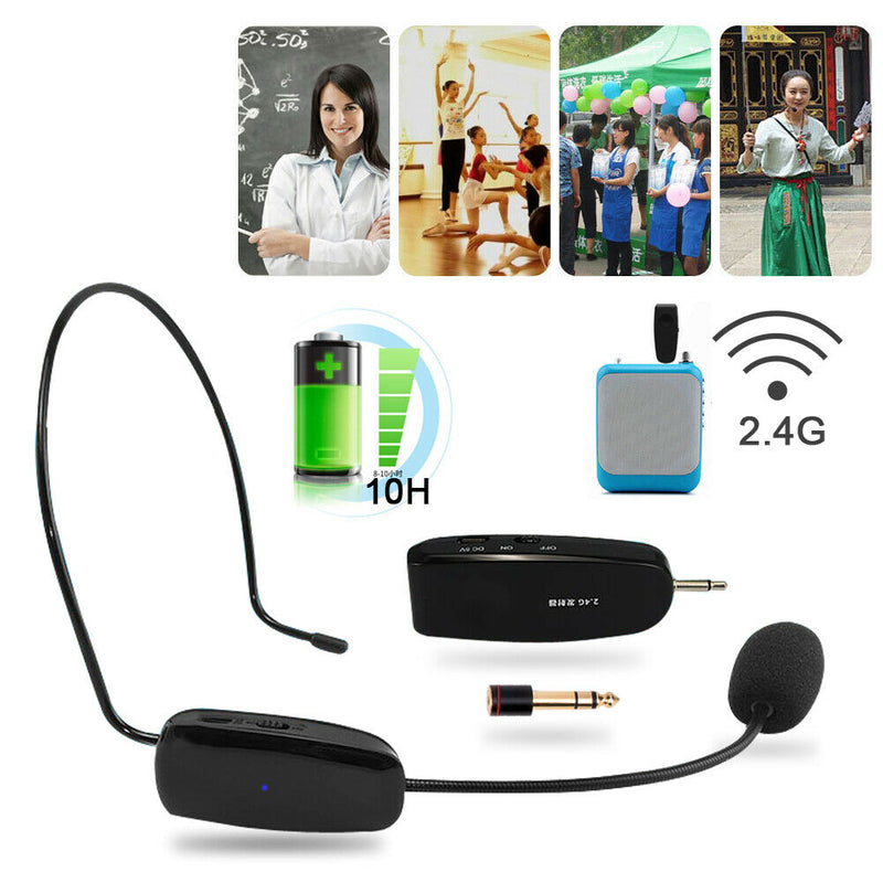 Upgrade 2.4G Wireless Microphone Speech Headset Megaphone Radio Loud Mic A