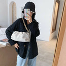 Fashion Cloud Women Shoulder Handbag Lady Chain Underarm Clutch (Beige)