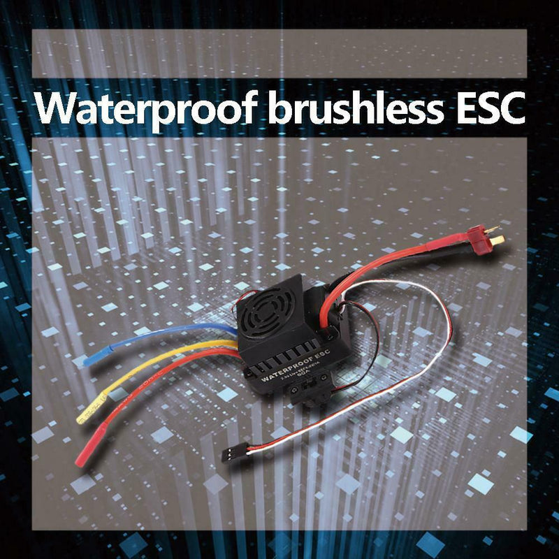 60A Waterproof Brushless Motor Speed Controller Sensorless ESC (Black)