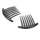 2 pcs Womens Girls Black Plastic Side Clip Hair Comb Slide Headwear Accessory