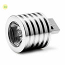 Portable Aluminum 2W Mini USB LED Lamp Socket Spotlight Flashlight White-Light