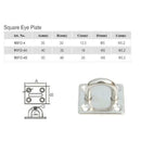 316 Stainless Steel Square Pad Eye 8mm Ring Sail Shade Plate Boat Rigging M8