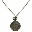 Bronze Wolf Quartz Pocket Watch Necklace Pendant Women Men's Gifts Wolf O2F5
